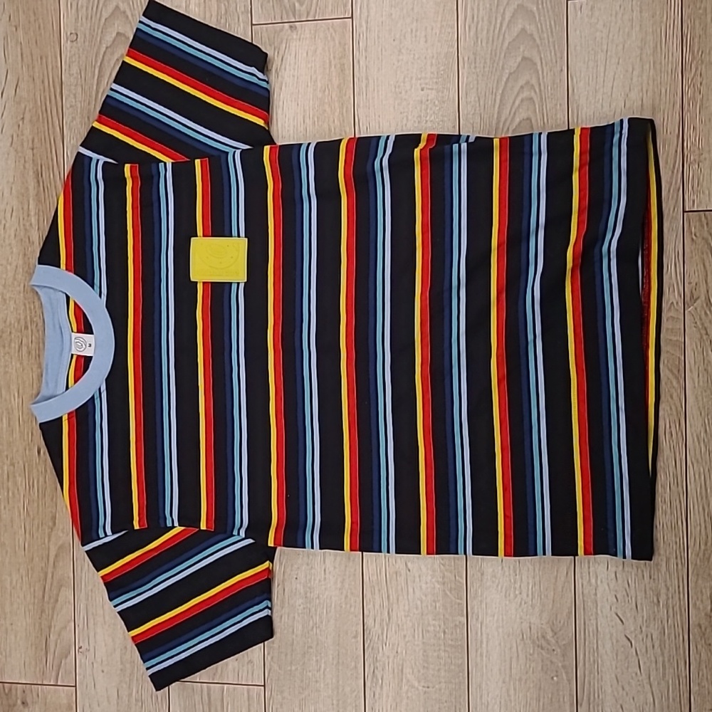 OFWGKTA Odd Future Black Red Yellow Striped‎ Embroidered Mens Medium T Shirt